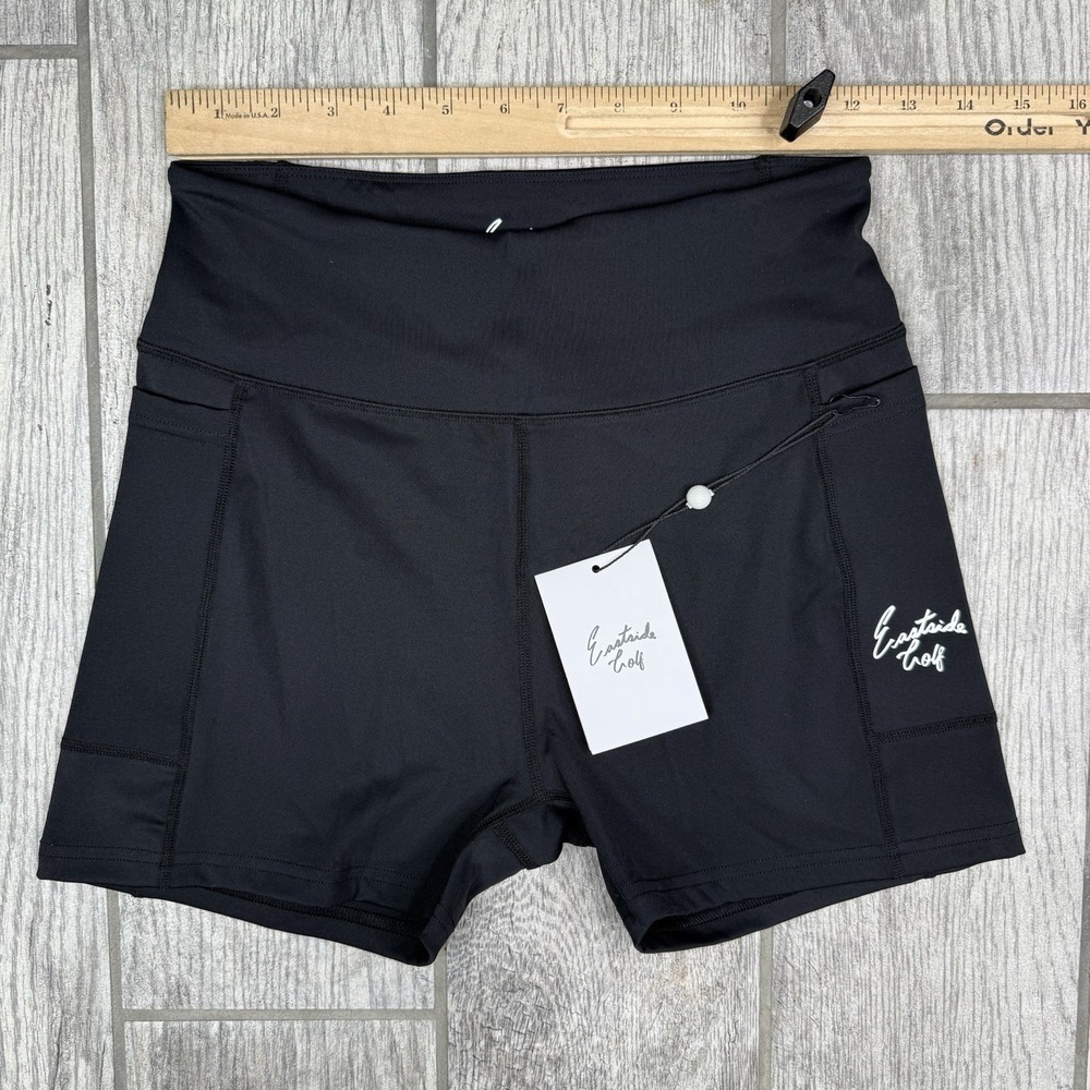 Eastside Golf Shorts Sz S Compression Gym Nwt Logo Womens Golfing Pockets Black — image 5 of 8